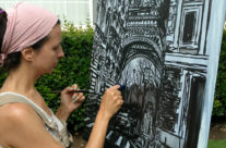 artist Brooke Harker painting Dreams of Paris