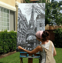 artist Brooke Harker painting Dreams of Paris
