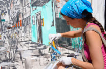 artist Brooke Harker painting DTLA