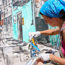 artist Brooke Harker painting DTLA