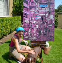 Tilly visits when painting Buzz and Flow