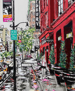 Hollywood in Stride | 60 x 40 | ink, oil & acrylic on canvas | by Brooke Harker