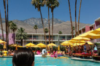 painting in the pool of The Saguaro Hotel in Palm Springs