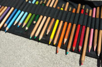 rainbow of watercolor pencils