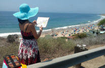 painting at Crystal Cove in Newport Beach, CA