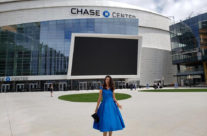 Brooke Harker arrives at The Chase Center for the artist reception
