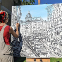 Brooke Harker in the beginningn stages of “All Roads Lead”