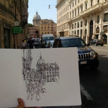 The partial sketch that inspired “All Roads Lead”