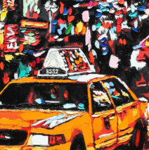 “Paths We Choose 1″ | 24″ x 24” | ink, oil & acrylic on canvas | by Brooke Harker