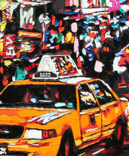 “Paths We Choose 1″ | 24″ x 24” | ink, oil & acrylic on canvas | by Brooke Harker