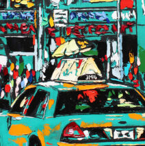 “Paths We Choose 2″ | 24″ x 24” | ink, oil & acrylic on canvas | by Brooke Harker