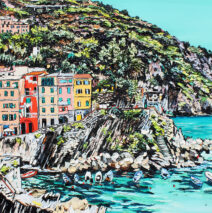 Cliff Notes | 40 x 60 | ink oil and acrylic on canvas | by Brooke Harker