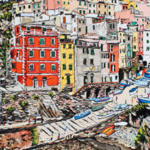 Moments Found | 60 x 34  | ink, oil and acrylic on canvas | by Brooke Harker | SOLD