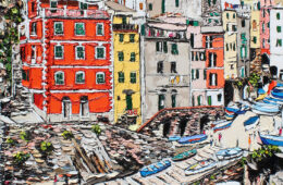 Moments Found | 60 x 34  | ink, oil and acrylic on canvas | by Brooke Harker | SOLD