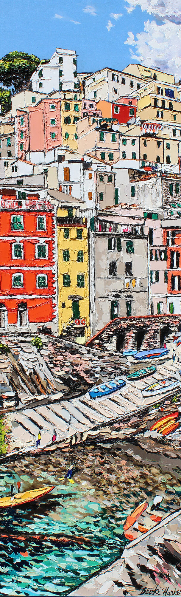 Moments Found | 60 x 34  | ink, oil and acrylic on canvas | by Brooke Harker | SOLD