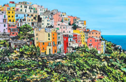 Dalla Finestra | 40 x 46 | ink oil and acrylic on canvas | by Brooke Harker | SOLD