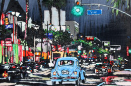 “No Punch Backs” | 25″ x 30″ | ink oil and acrylic on canvas | by Brooke Harker