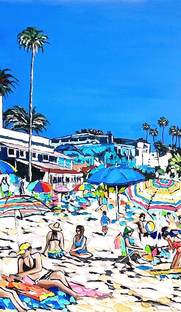 Bring the Sunshine | 38 x 90 | ink, oil & acrylic on canvas | by Brooke Harker | SOLD