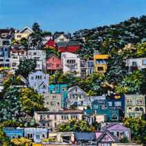 Home Again | by Brooke Harker | 55″ x 50″ | ink, oil & acrylic on canvas | SOLD