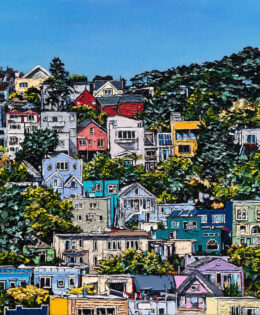 Home Again | by Brooke Harker | 55″ x 50″ | ink, oil & acrylic on canvas | SOLD