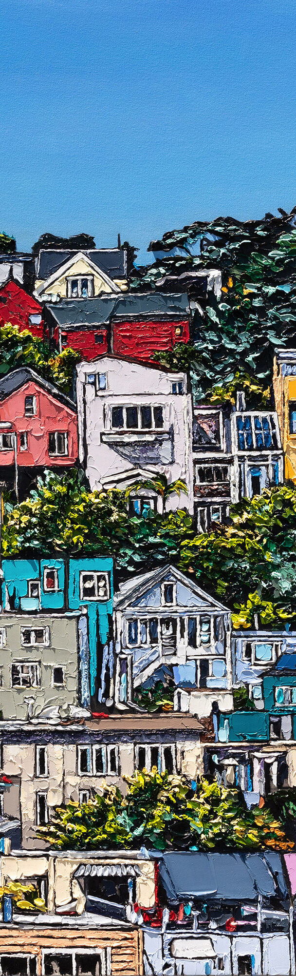 Home Again | by Brooke Harker | 55″ x 50″ | ink, oil & acrylic on canvas | SOLD