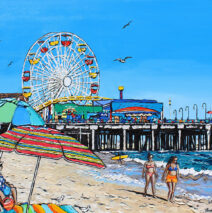 Happy Days | by Brooke Harker | 24″ x 30″ | ink, oil & acrylic on canvas | SOLD