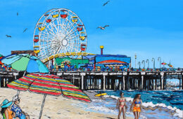 Happy Days | by Brooke Harker | 24″ x 30″ | ink, oil & acrylic on canvas | SOLD