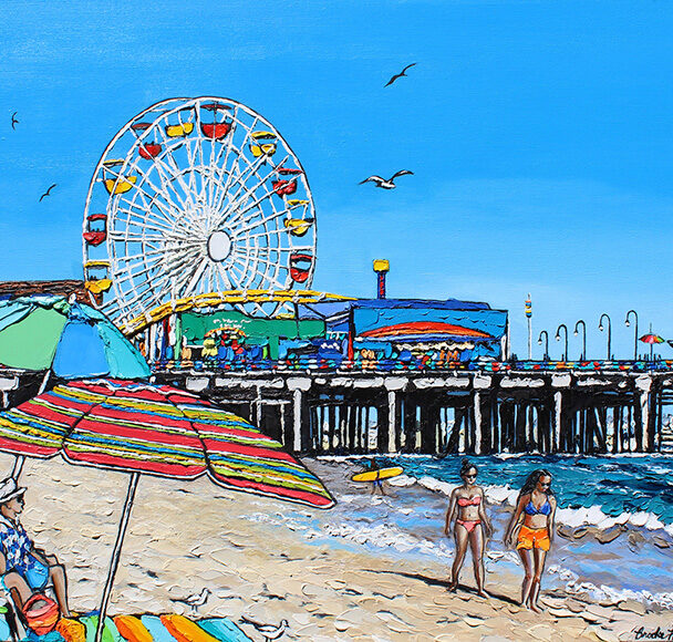 Happy Days | by Brooke Harker | 24″ x 30″ | ink, oil & acrylic on canvas | SOLD