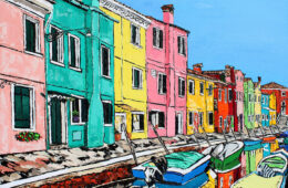 Finding Rainbows | by Brooke Harker | 36″ x 48″ | ink, oil & acrylic on canvas