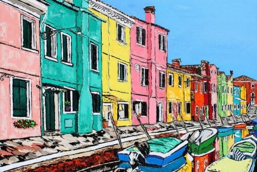 Finding Rainbows | by Brooke Harker | 36″ x 48″ | ink, oil & acrylic on canvas