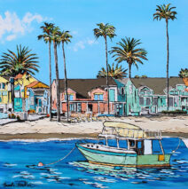 Funday Monday | by Brooke Harker | 36″ x 36″ | ink, oil & acrylic on canvas