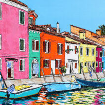 L’isola che respira colore | by Brooke Harker | 30″ x 40″ | ink, oil & acrylic on canvas