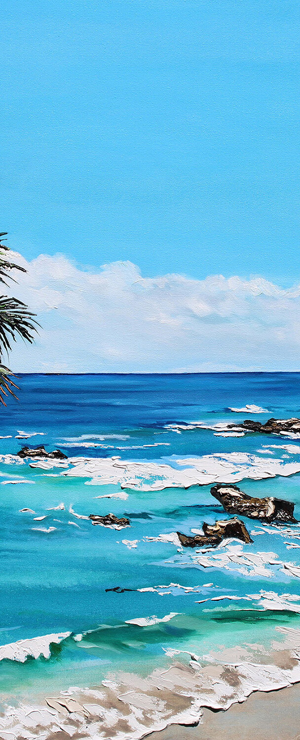 “My Tide” | by Brooke Harker | 36″x 48″ | ink, oil & acrylic on canvas