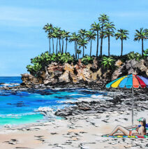 Secret Cove | by Brooke Harker | 36″ x 48″ | ink, oil & acrylic on canvas | SOLD