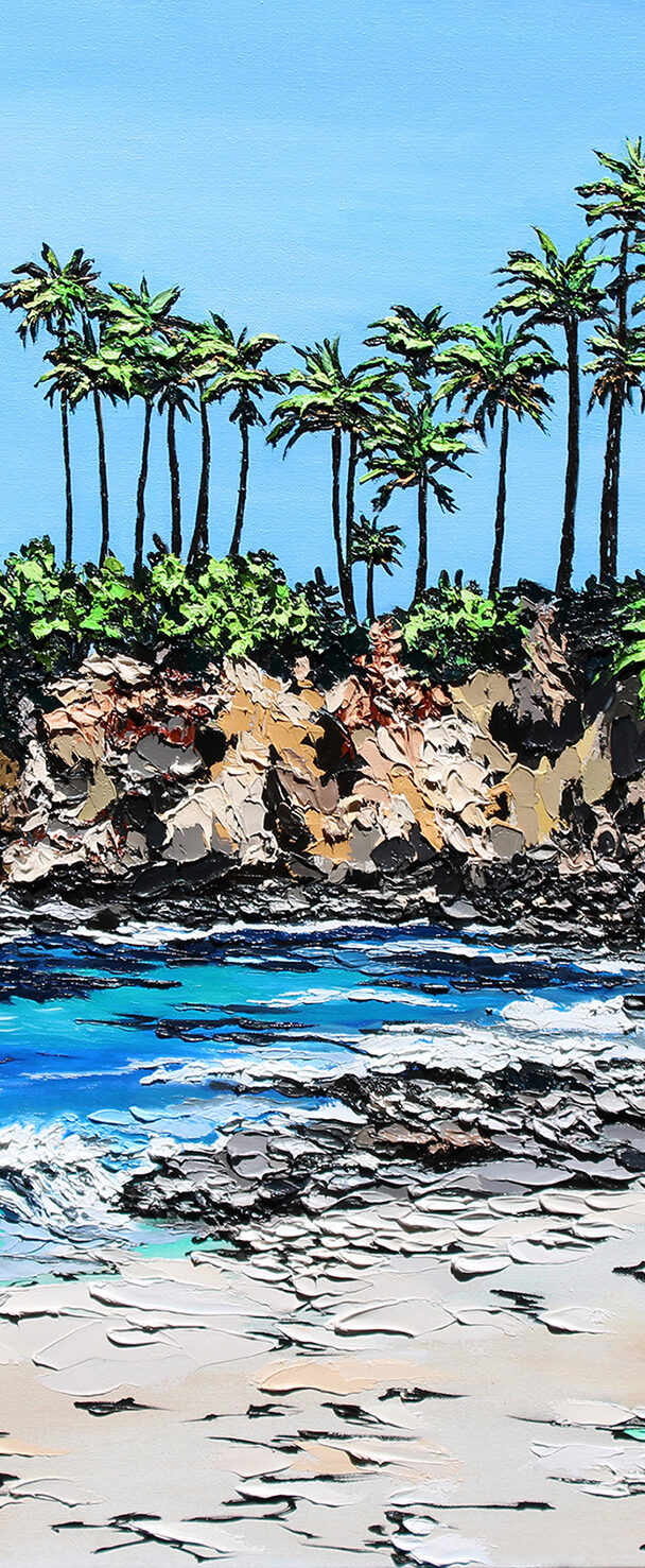 Secret Cove | by Brooke Harker | 36″ x 48″ | ink, oil & acrylic on canvas | SOLD