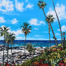 Time to Bloom | by Brooke Harker | 48″ x 30″ | ink, oil & acrylic on canvas