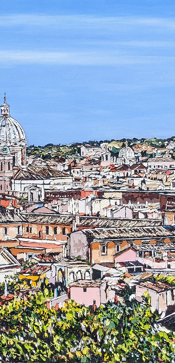 Un Giorno Nuovo | by Brooke Harker | ink, oil & acrylic on canvas | SOLD