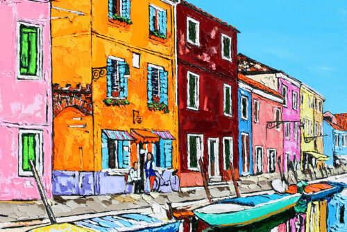 Untethered Dreams | by Brooke Harker | 36″ x 36″ | ink, oil & acrylic on canvas